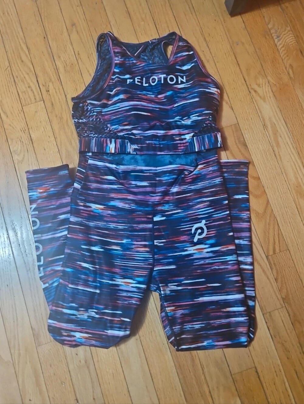 Peloton Multicolor Performance Leggings & Sports Bra Set
